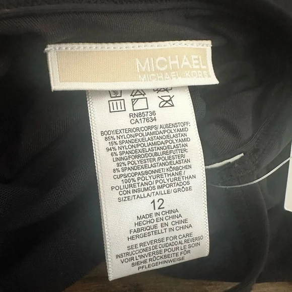 🆕 MICHAEL Michael Kors V-Neck One Piece in Black - Picture 5 of 8